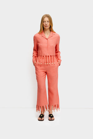 Lambada Fringed Linen Pants