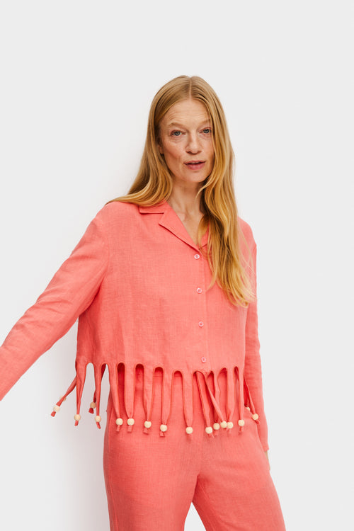 Lambada Fringed Linen Shirt