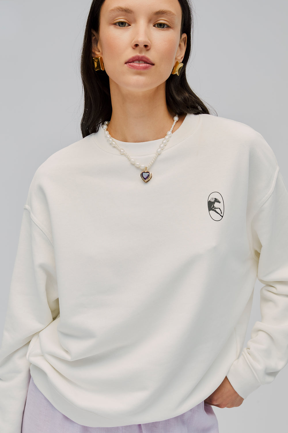 Off-White Relaxed Stretch-cotton Jersey Sweatshirt