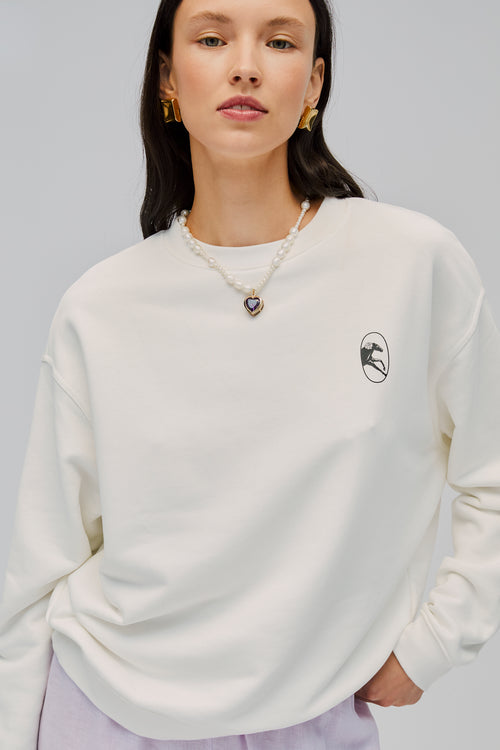 Off-White Relaxed Stretch-cotton Jersey Sweatshirt