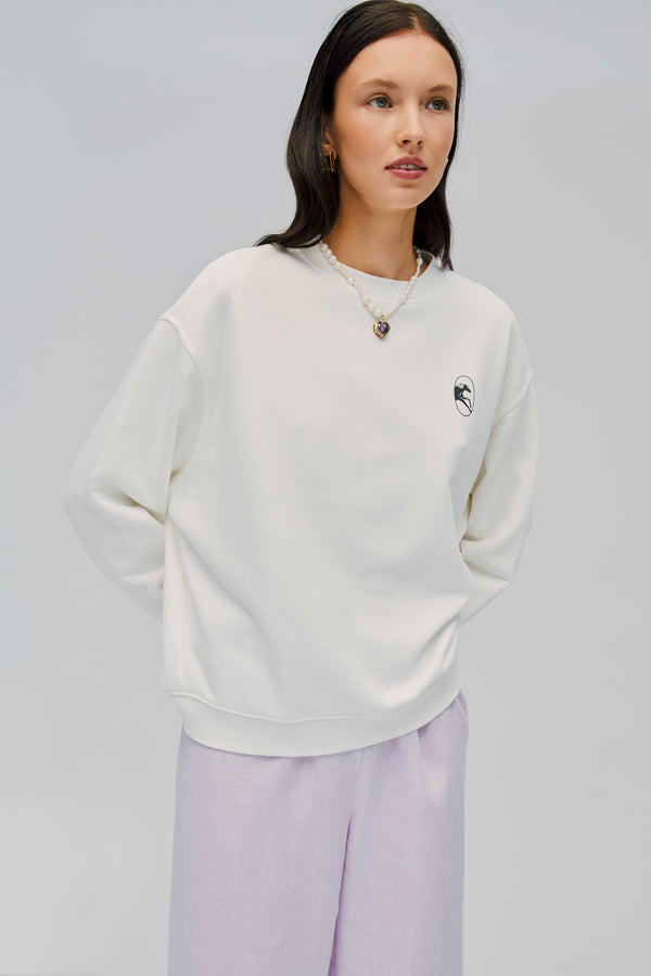 Off-White Relaxed Stretch-cotton Jersey Sweatshirt