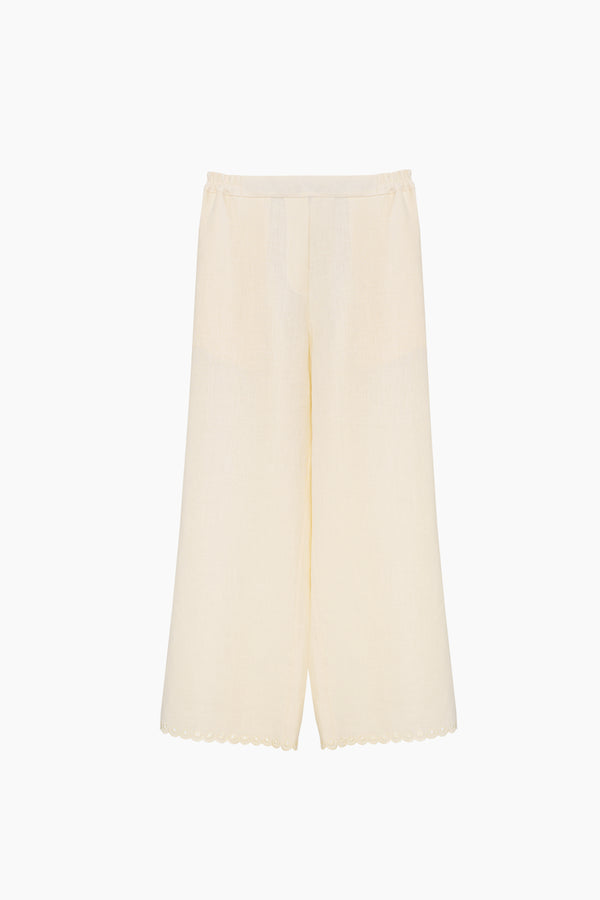Sofia Linen Embroidered Pants
