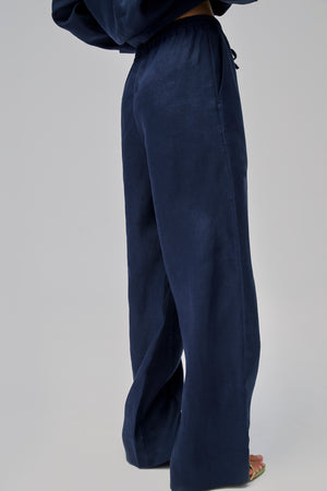 Navy Unisex Linen Pants