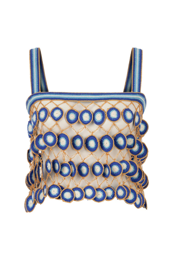 Evil Eye Hand-Crochet Top