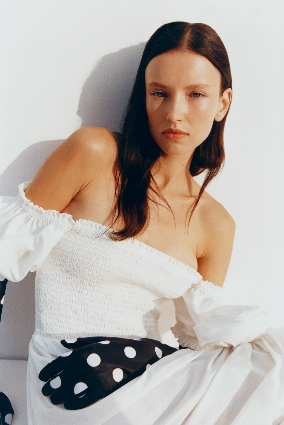 White Belle Cotton Dress with Rose Detail