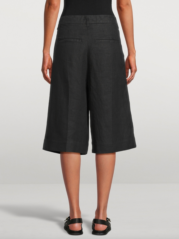 Hepburn Black Linen Shorts