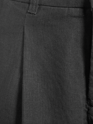 Hepburn Black Linen Shorts
