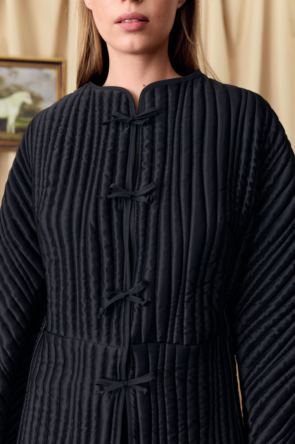 Black Hebao Quilted Jacket