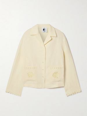 Off-White Sofia Linen Embroidered Shirt