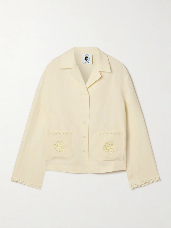 Off-White Sofia Linen Embroidered Shirt