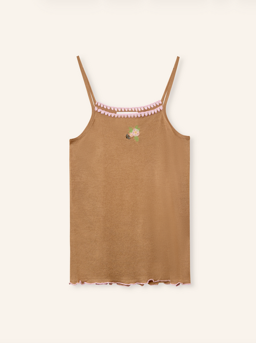 Nougat Creme Mia Strap Top