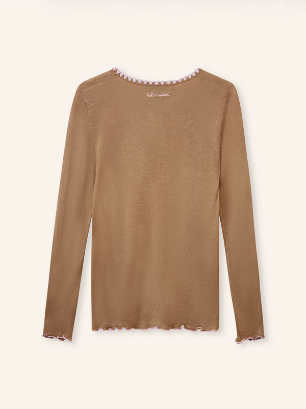 Nougat Creme Andrea Long Sleeve T-Shirt