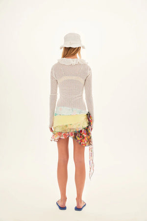 Chloe Textured Shirt with Hook and Eye Closure