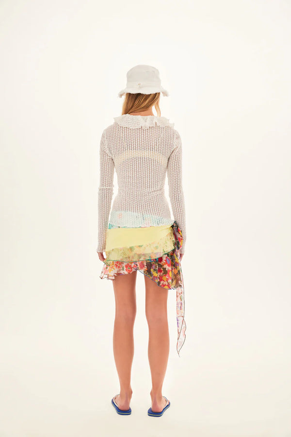Chloe Textured Shirt with Hook and Eye Closure