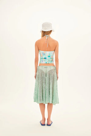 Day Cut-Out Strapless Top with Tie Detail