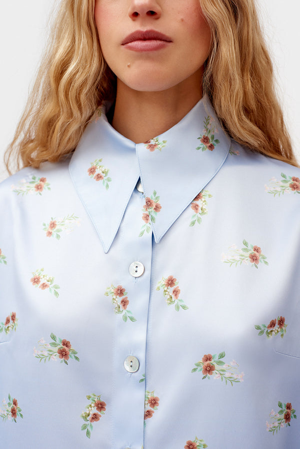 Blue Blossom Printed Shirt