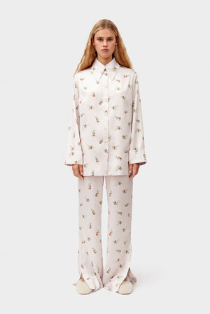 Beige Blossom Printed Shirt