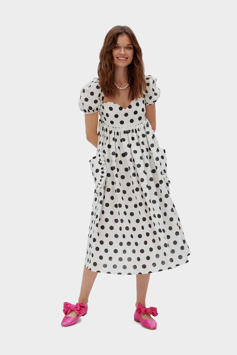 Polka Dot Picnic Linen Dress