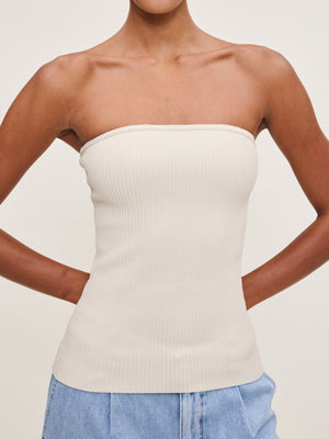 Ecru Tube Top Instasculpt Rib