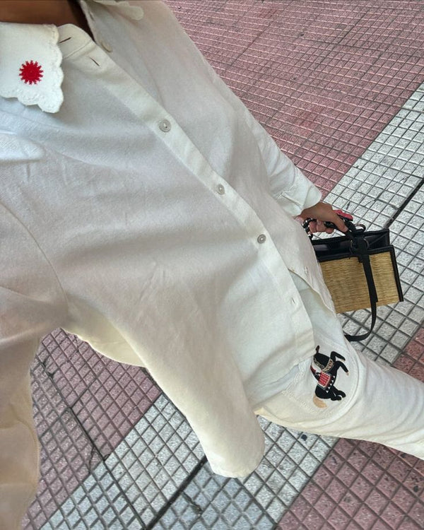 Off-White Kotyk Embroidered Cotton Blouse