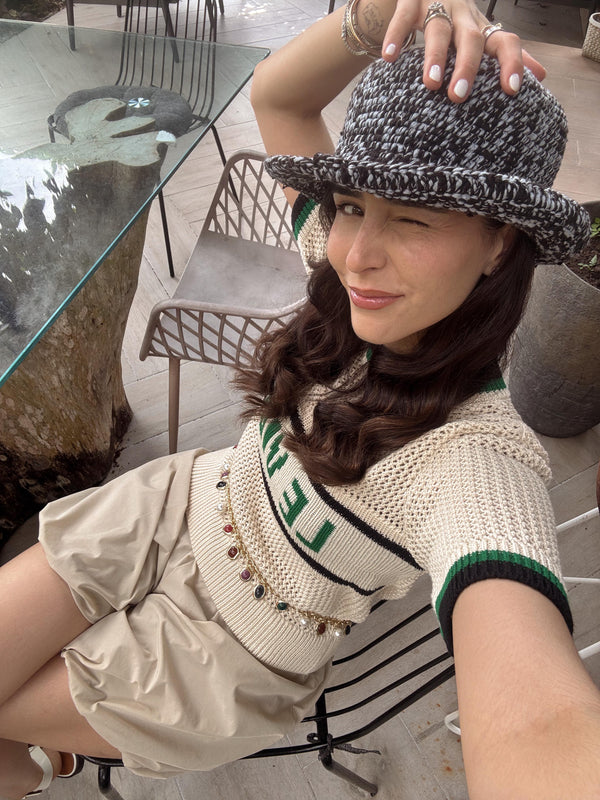 Gold Jewel & Pearl Charm Chain Belt