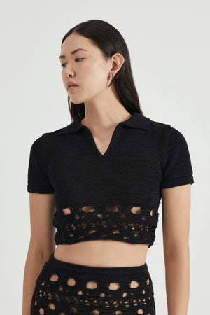 Break Away Knit Polo Top