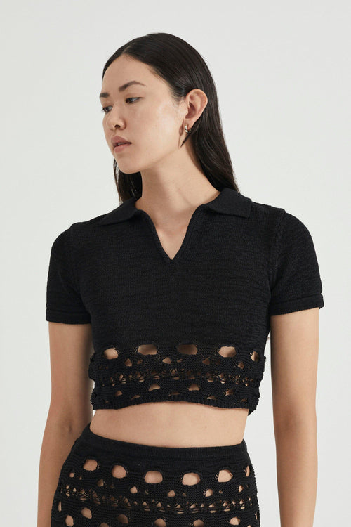 Break Away Knit Polo Top