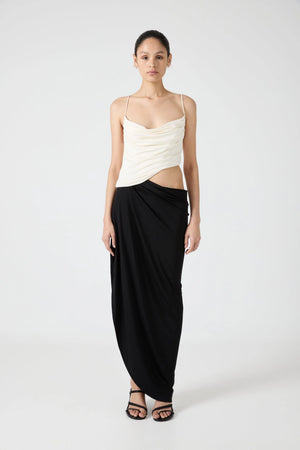Cascade Drape Jersey Dress