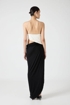 Cascade Drape Jersey Dress
