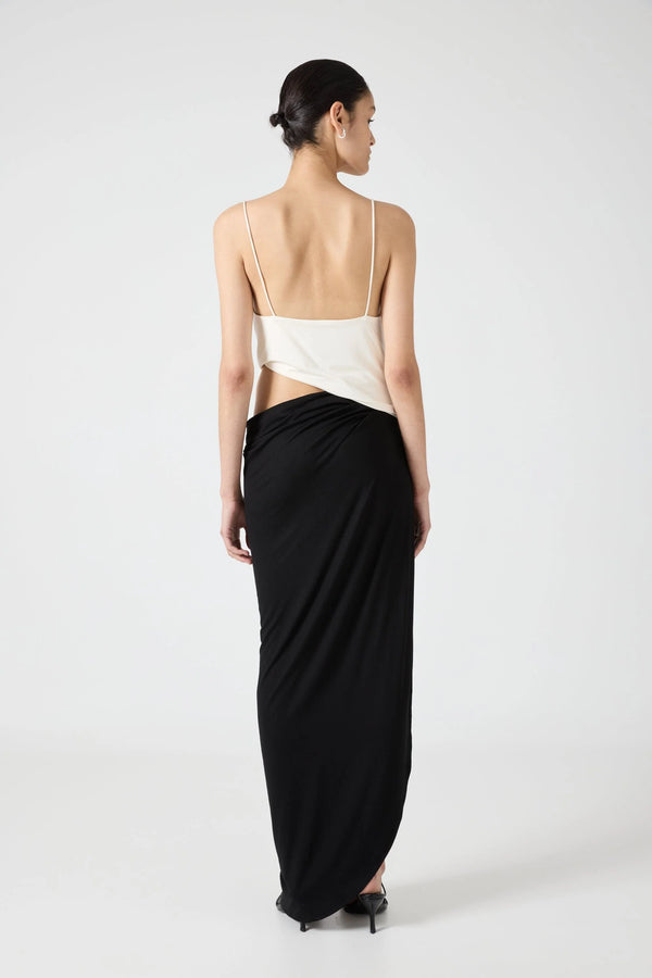 Cascade Drape Jersey Dress