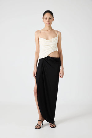 Cascade Drape Jersey Dress