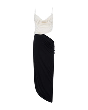 Cascade Drape Jersey Dress