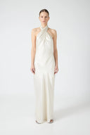 Crush Wrap Neck Floor Length