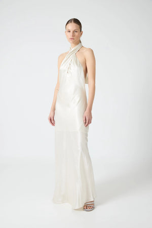 Crush Wrap Neck Floor Length