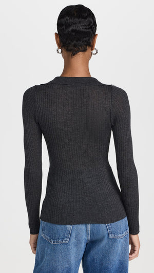 Charcoal Long Sleeve Polo