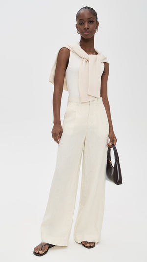 Flax Linen Hepburn Wide Leg 32" Pants