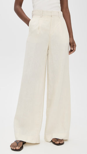Flax Linen Hepburn Wide Leg 32" Pants