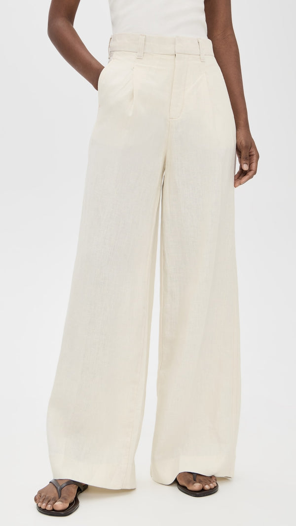 Flax Linen Hepburn Wide Leg 32" Pants