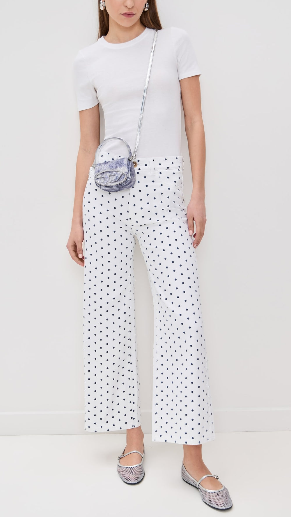 Marine Dots Hepburn Wide Leg  27" Jeans