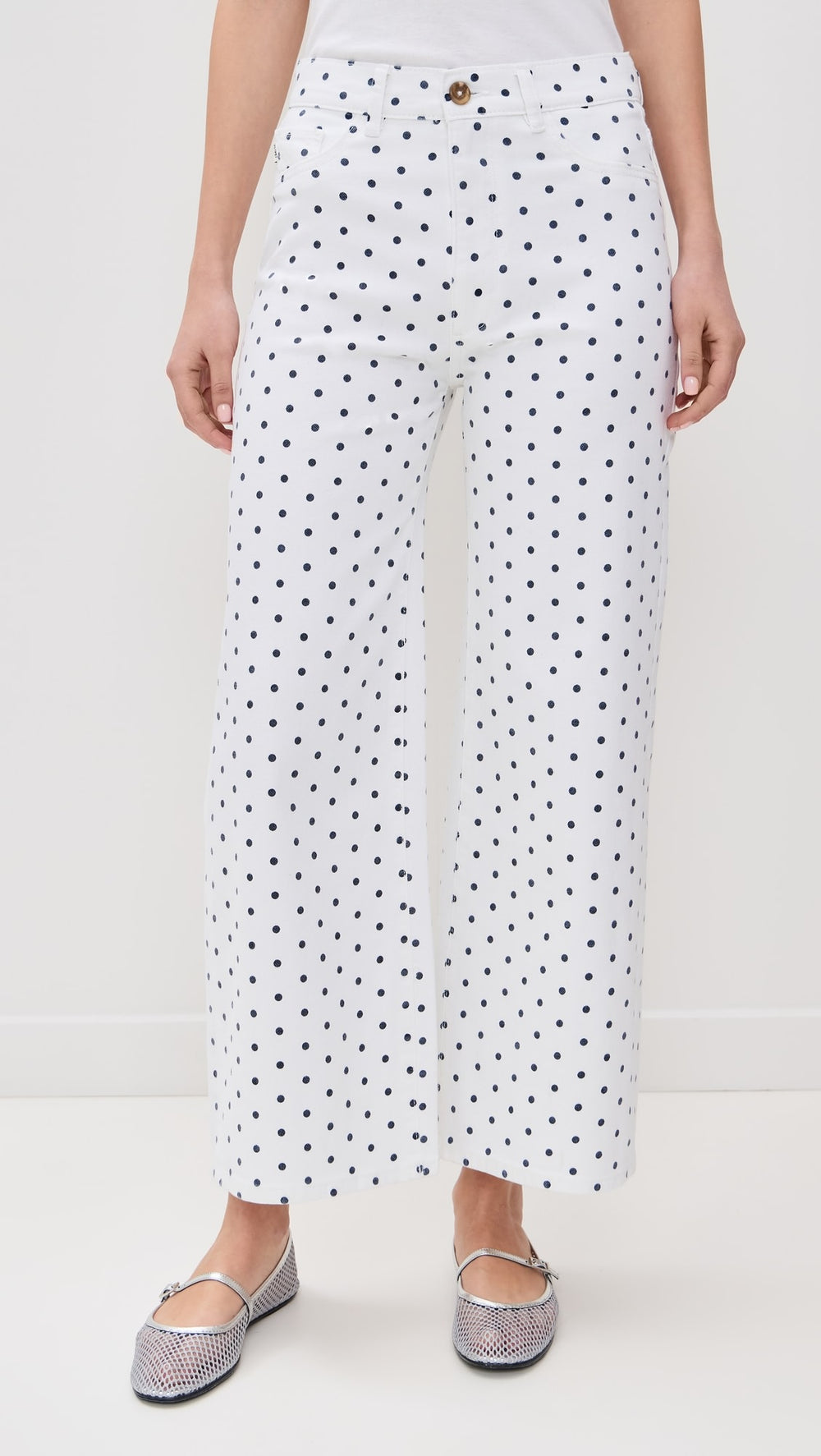 Marine Dots Hepburn Wide Leg  27" Jeans
