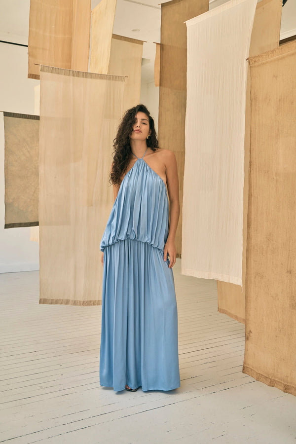 Third Form Lapis Dreamt Halter Maxi Dress