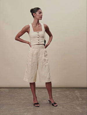 Hepburn Wheat Linen Shorts