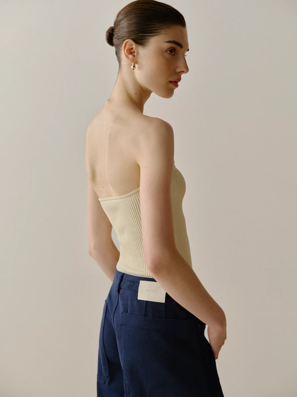Ecru Tube Top Instasculpt Rib