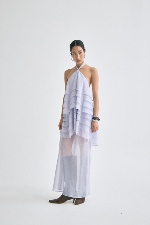 Lilac Spot Gaia Tiered Maxi Dress