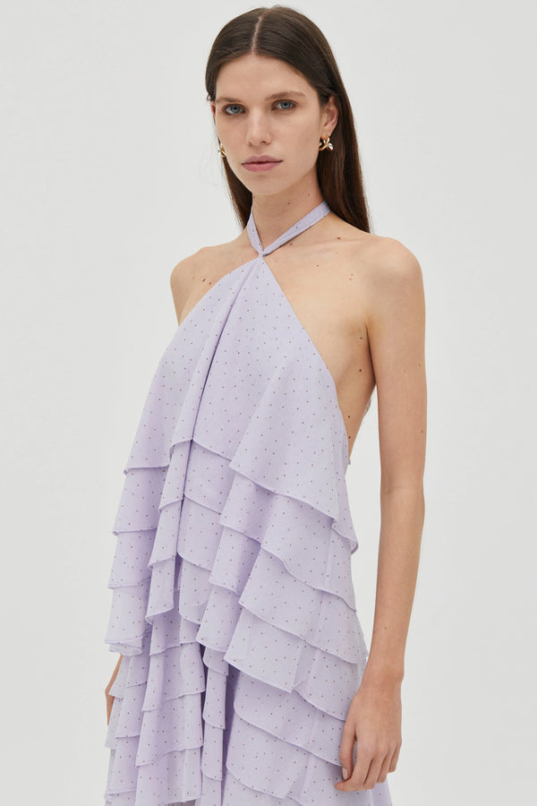 Lilac Spot Gaia Tiered Maxi Dress