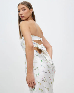 Field Flowers Bias Strapless Midi