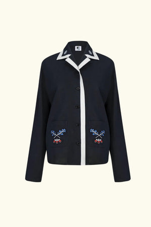 Navy Kotyk Embroidered Shirt