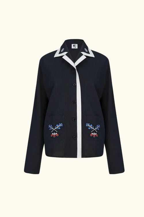 Navy Kotyk Embroidered Shirt