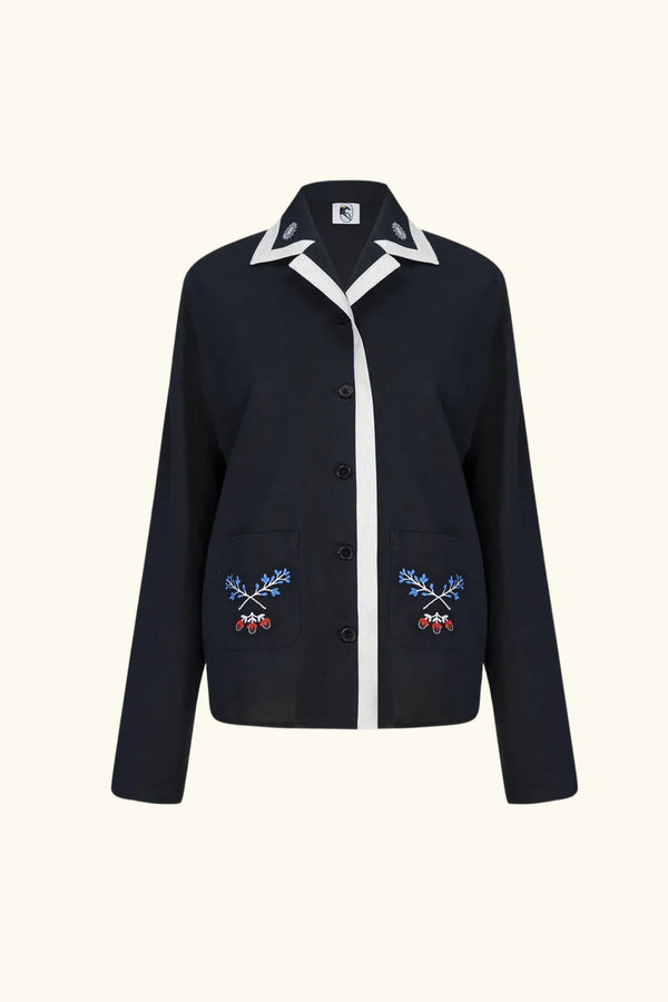 Navy Kotyk Embroidered Shirt