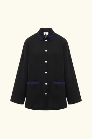Black Paros Linen Unisex Pajama Shirt